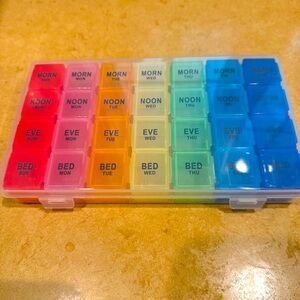 4 Times A Day Weekly Pill Organizer Box
